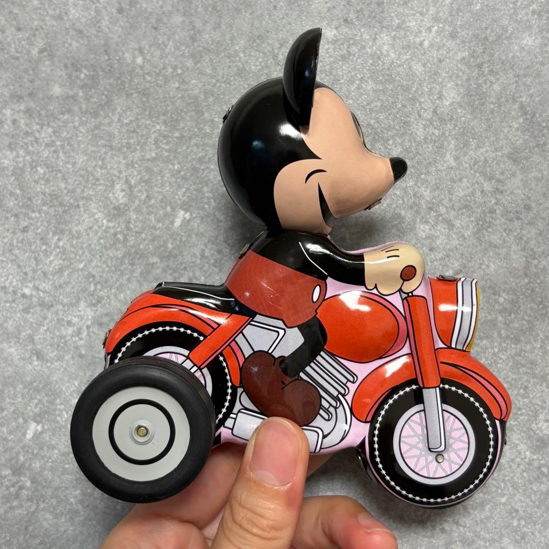 ディズニー ミッキーマウス ブリキ玩具 おもちゃ バイク 昭和レトロ