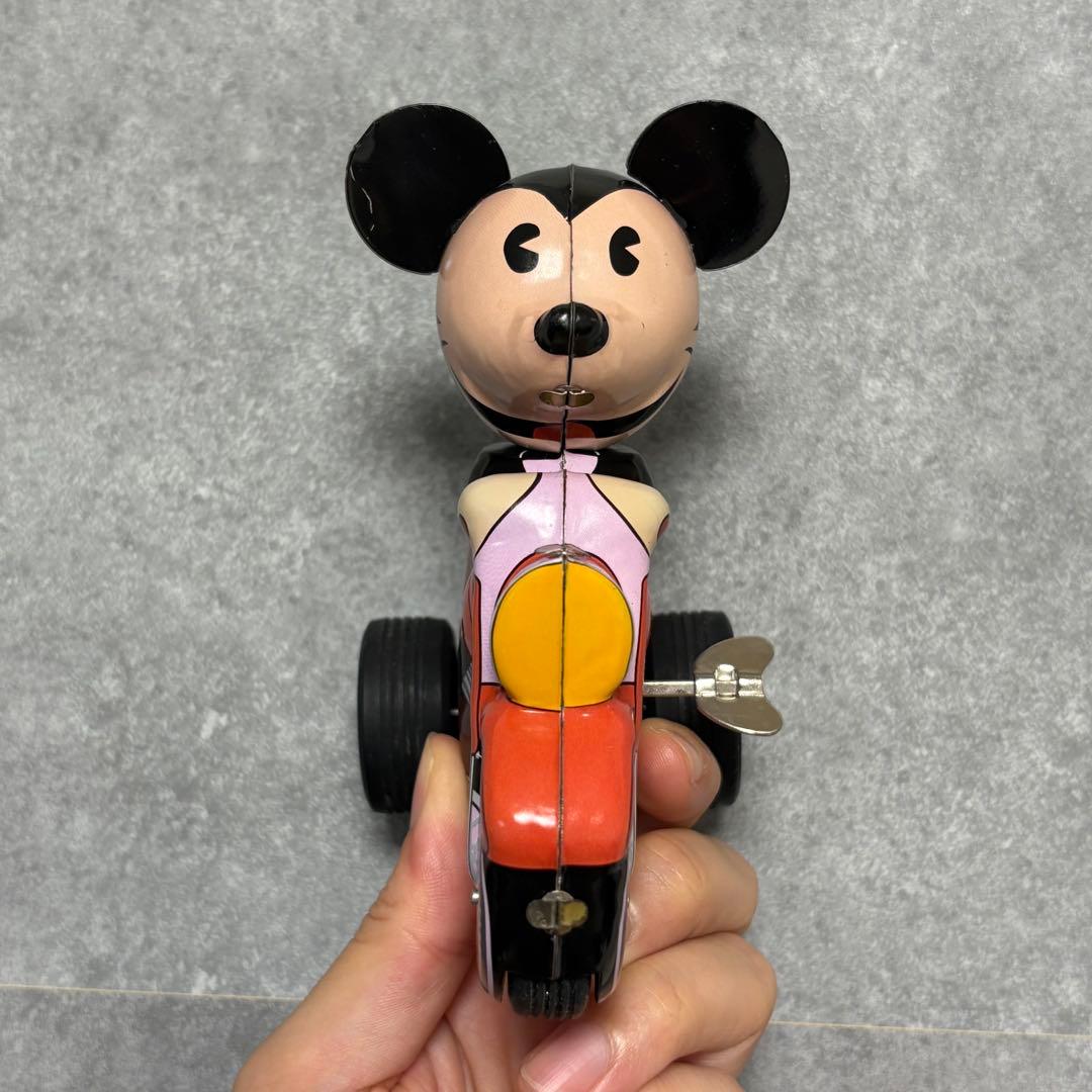 ディズニー ミッキーマウス ブリキ玩具 おもちゃ バイク 昭和レトロ