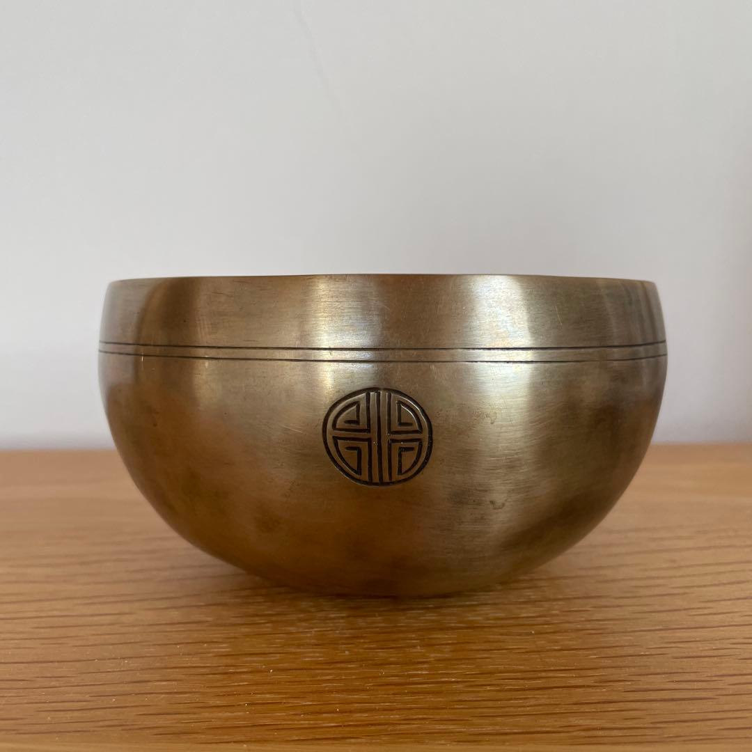 【希少】フルムーン シンギングボウル セブンメタル 手打ち ネパール Gコード