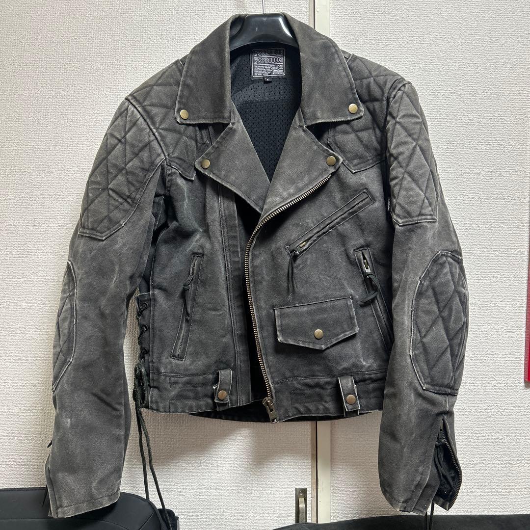 カドヤ　ダークグレー （黒）帆布 ダブルライダースジャケット