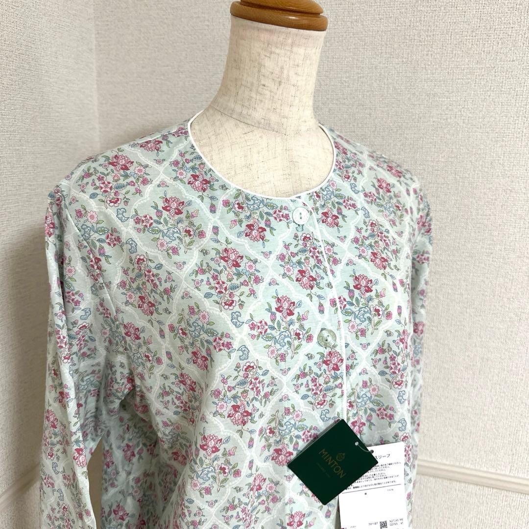 新品未使用タグ付　日本製ワコールミントン　涼しい綿ニットパジャマ七分袖Mサイズ