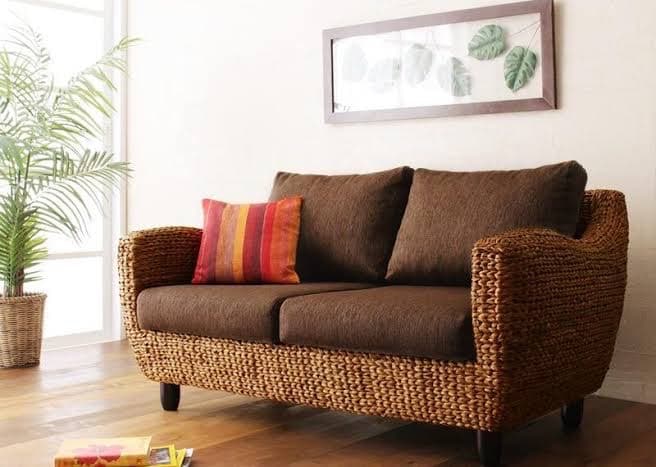 東京引き取り限定　南国リゾート ウォーターヒヤシンス 2人掛けソファ バリ風家具