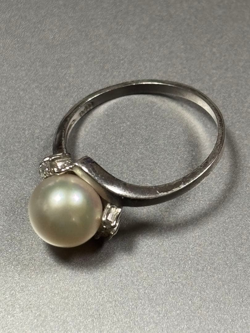 Pt900 パール ダイヤモンド リング 13号 3.5g プラチナ