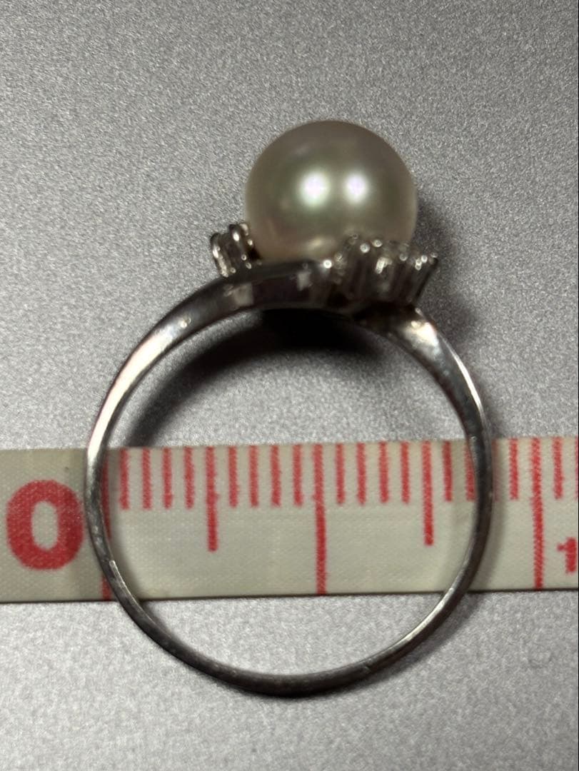Pt900 パール ダイヤモンド リング 13号 3.5g プラチナ