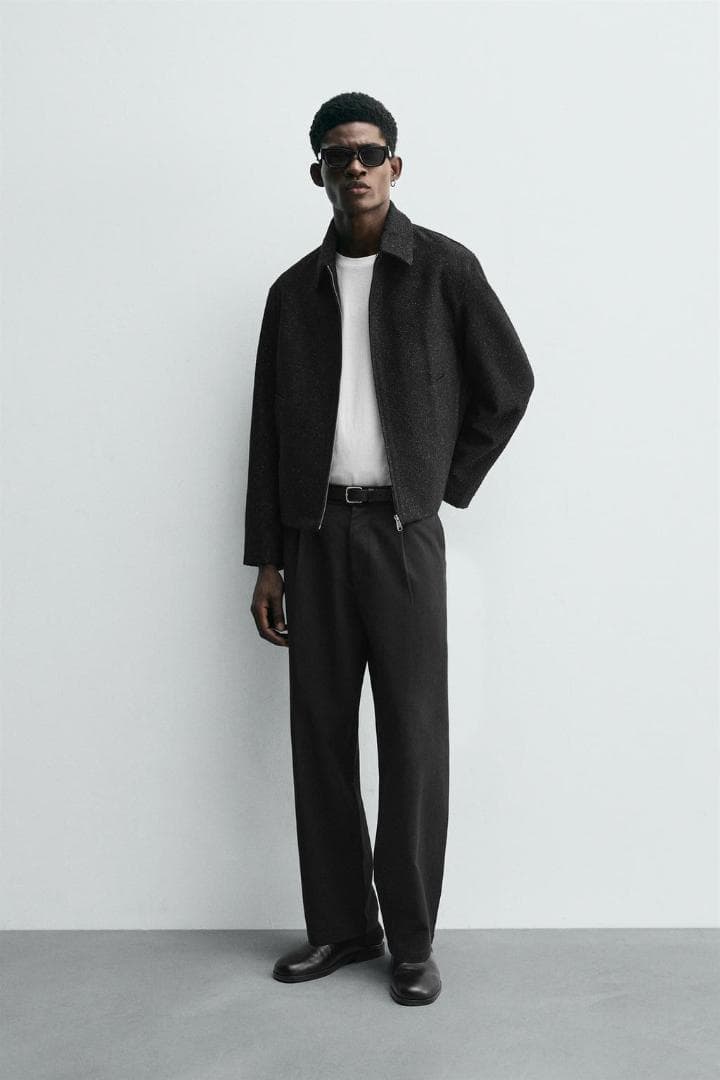 ZARA ザラ シャイニーテクスチャージャケット M - メルカリ