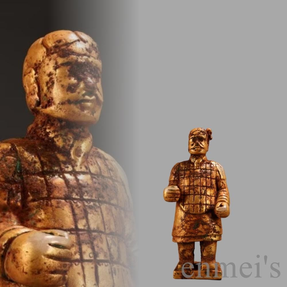 中国古美術 旧蔵『白玉彫刻 站人勇人物』古玉彫刻 唐物 文房置物 賞物