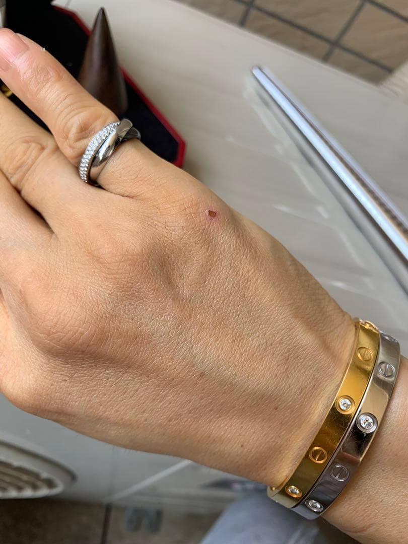 CARTIER カルティエ K18WG トリニティ　パヴェダイヤ　リング Cartier】カルティエ『K18YG/K18PG/K18WG トリニティ リング パヴェ