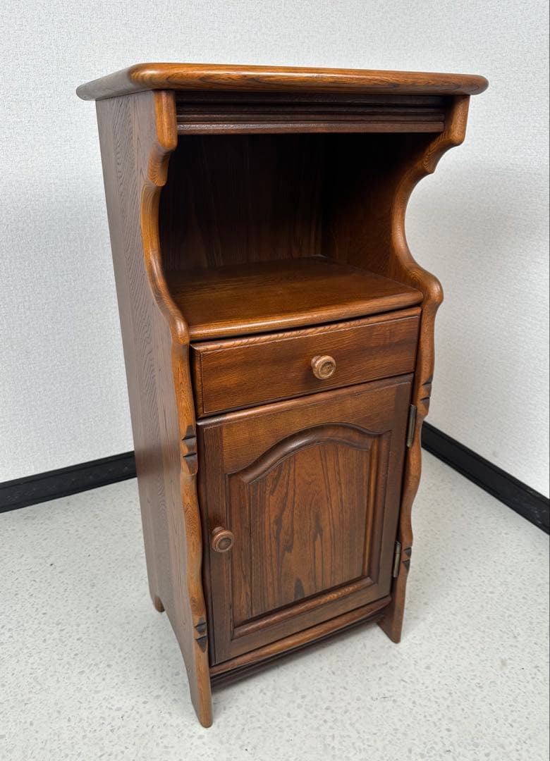 karimoku オールド カリモク コロニアル 電話台 花台 ※i4※ □カリモク karimoku コロニアルシリーズ サイドテーブル ラタン 電話