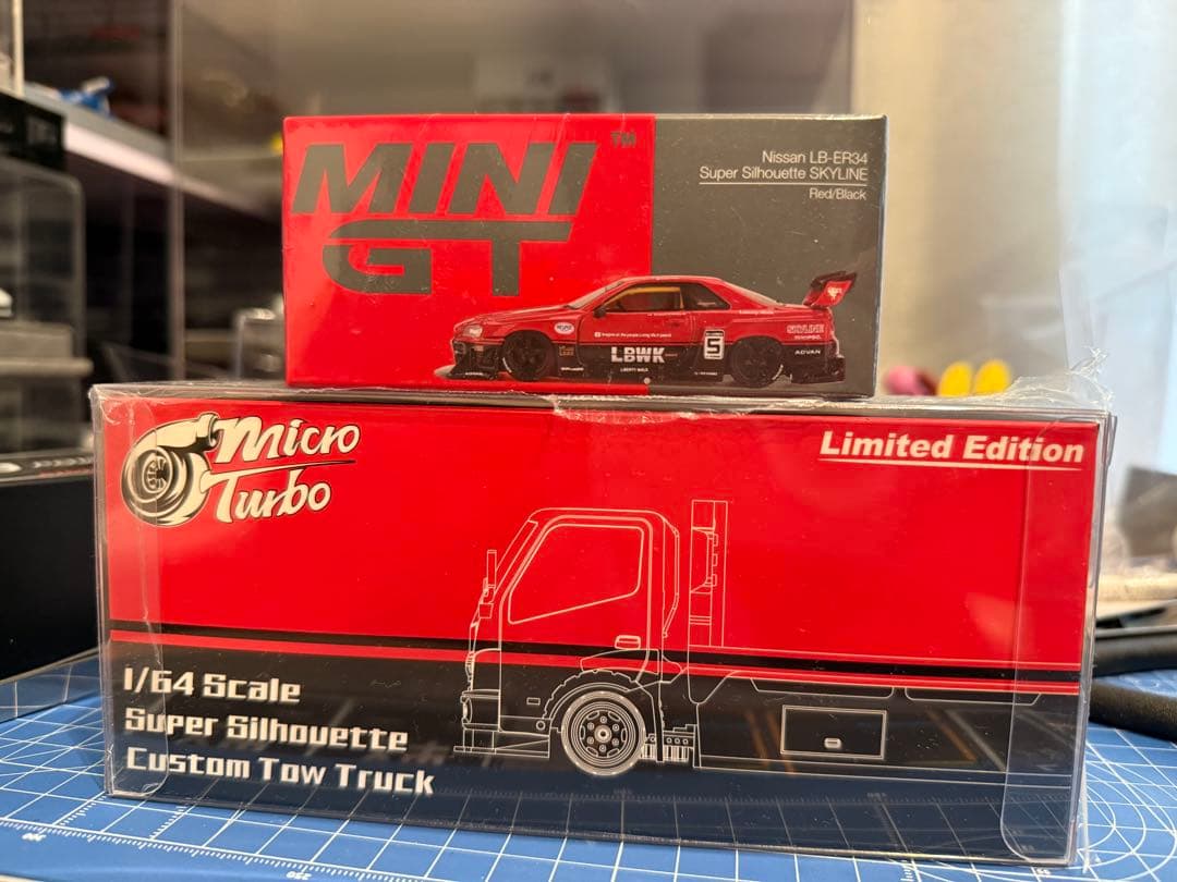 1/64 Micro Turbo LBWK 積載車 MINIGT R34 セット