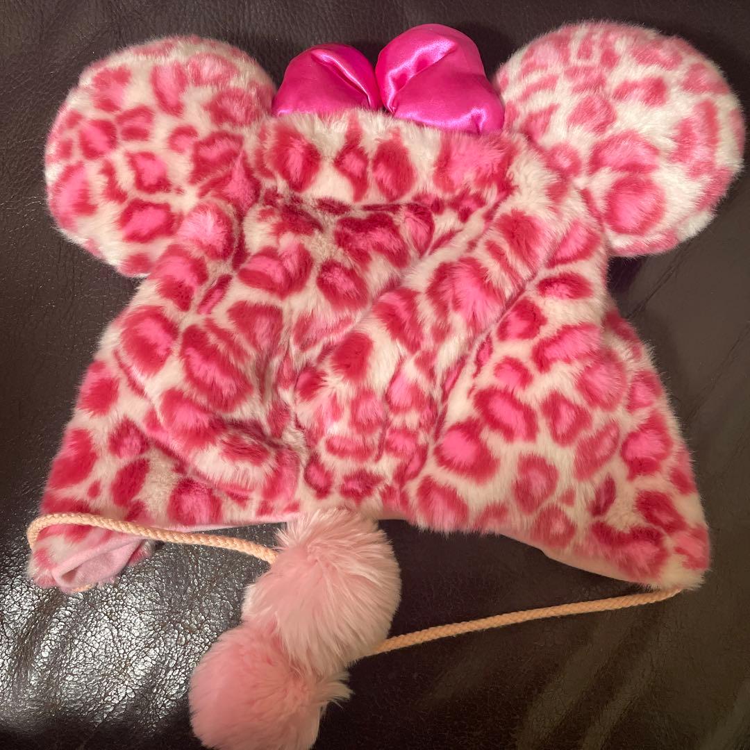 ミニーちゃんファンキャップディズニーピンク ヒョウ柄 - メルカリ