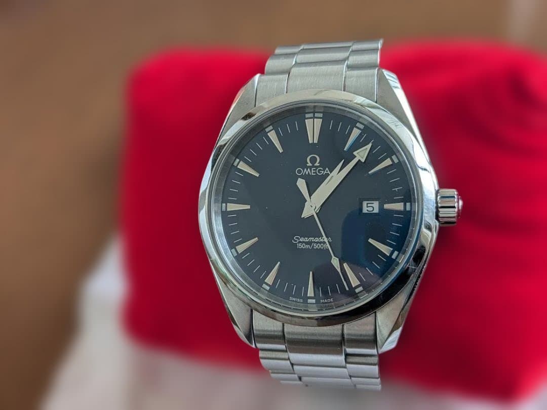 OMEGA シーマスターアクアテラ クォーツ文字盤ブルー美品