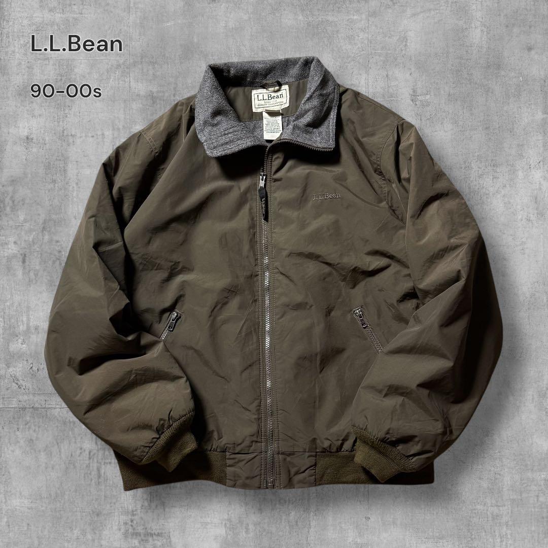 nnm2430 美品古着00年代L.L.Beanウォームアップジャケット刺 00s エルエルビーン ウォームアップジャケット ナイロンジャケット 紺