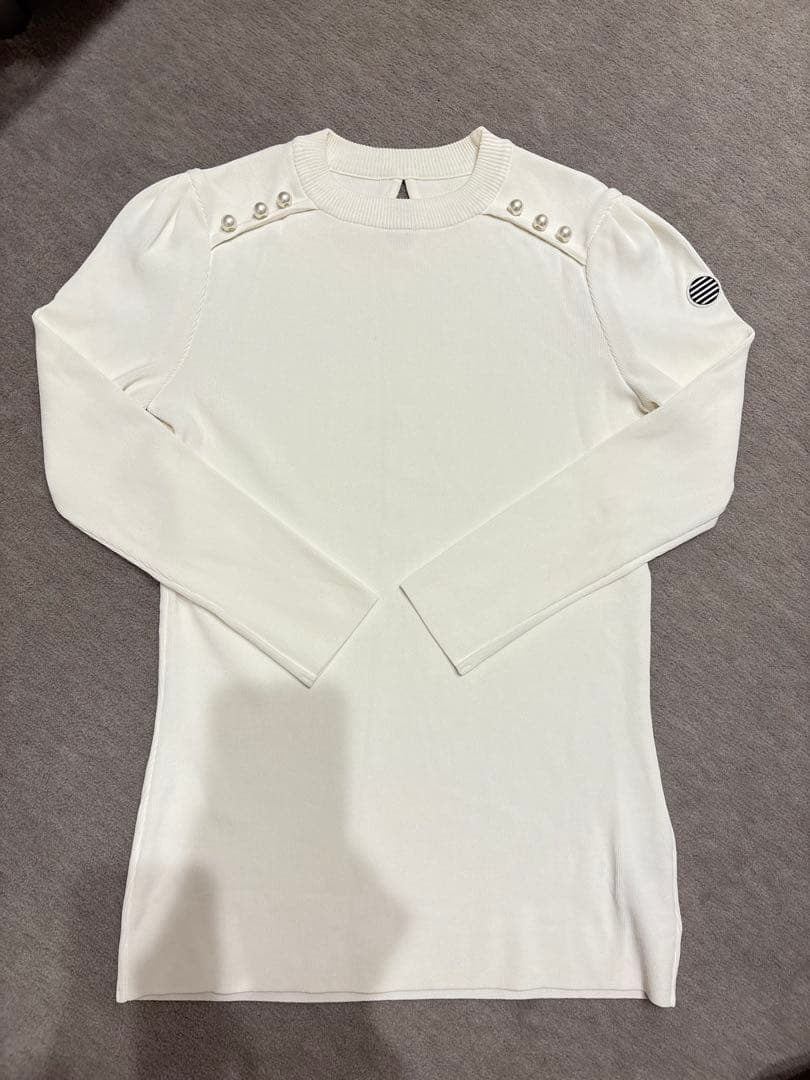 ジャスミン ボーダーズアットバルコニー パールニット レー ヨン ホワイ