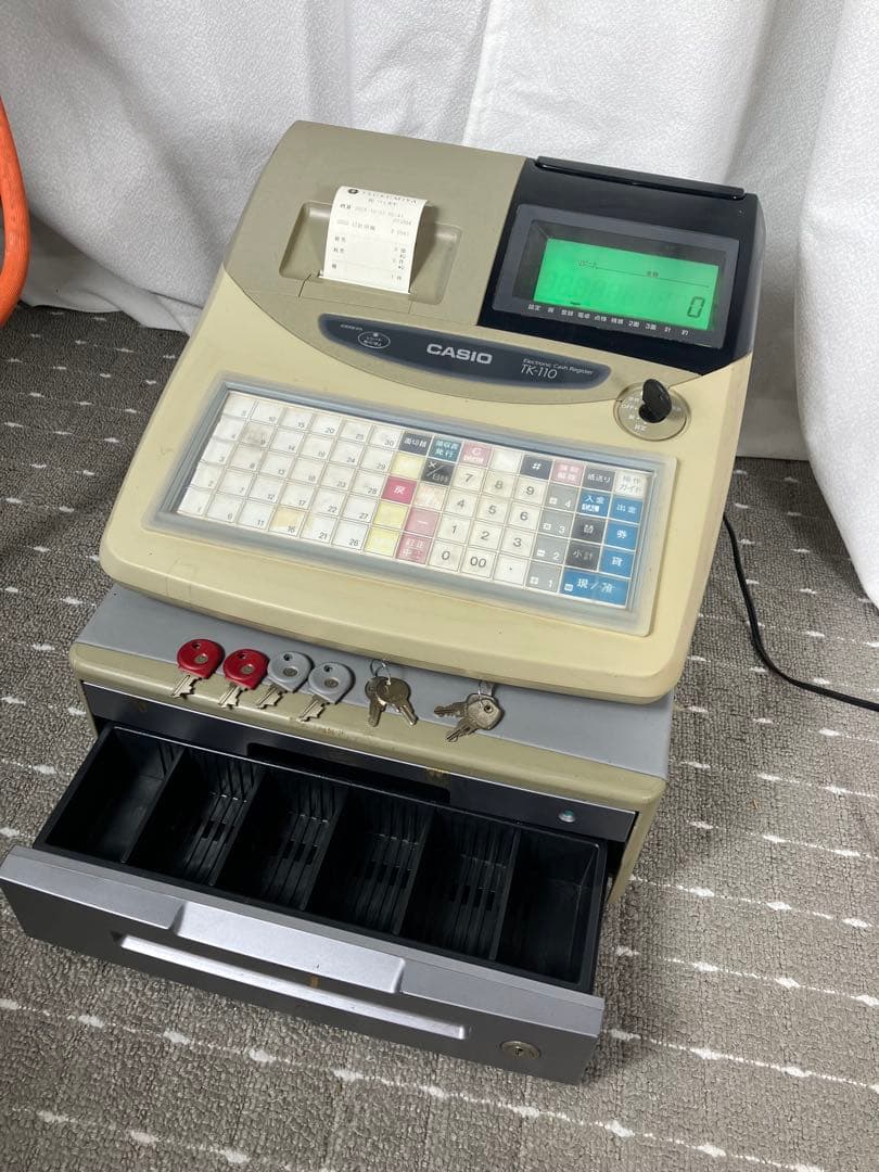 CASIO カシオ 電子レジスター TK-110 ドロア付き 動作確認済み