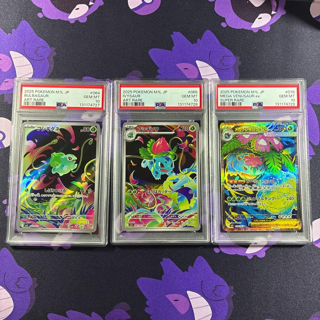 PSA10 3連番 フシギダネ AR フシギソウ AR メガフシギバナex SR