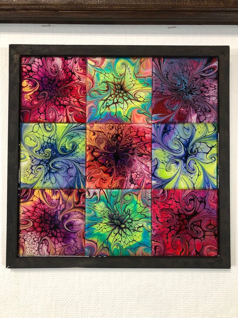 『千賀輝天』フルイドアート　現代アート　抽象画　アクリル画　ポーリングアート