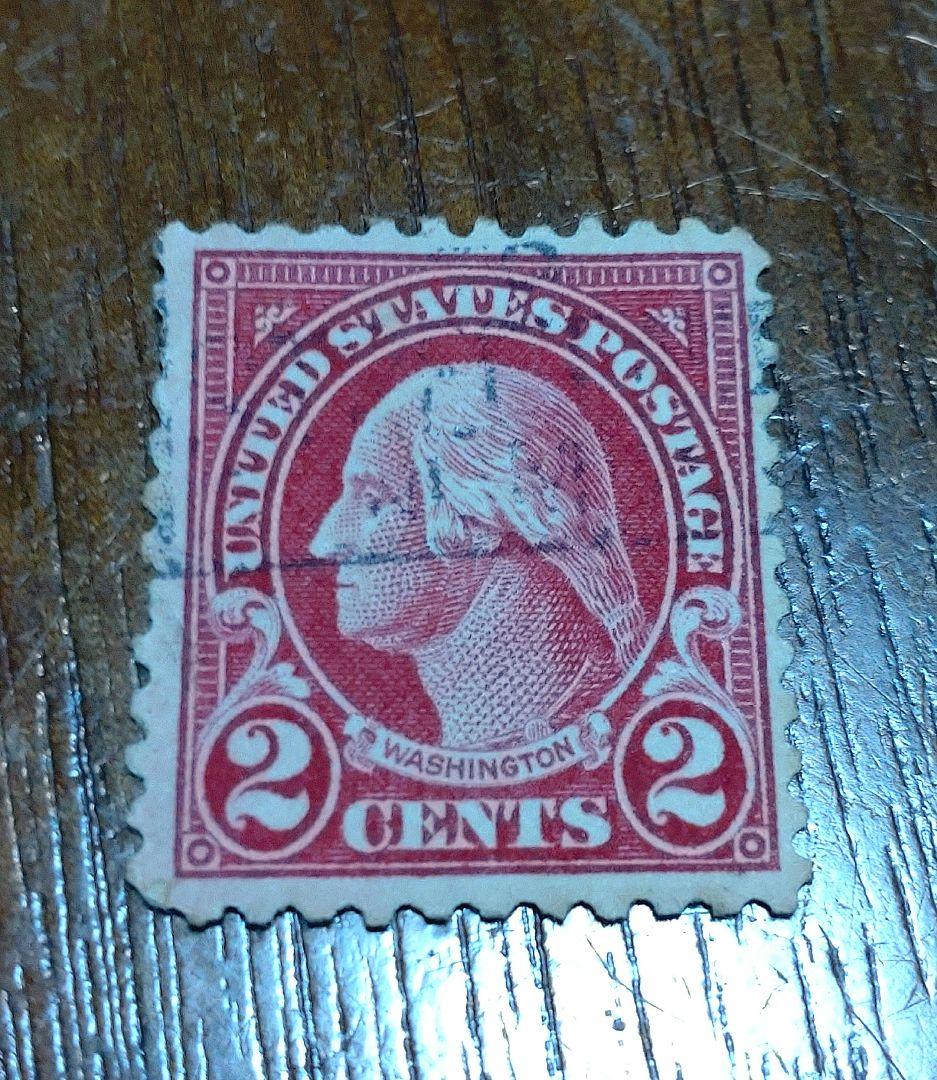 USジョージワシントン2セントレッド使用済切手