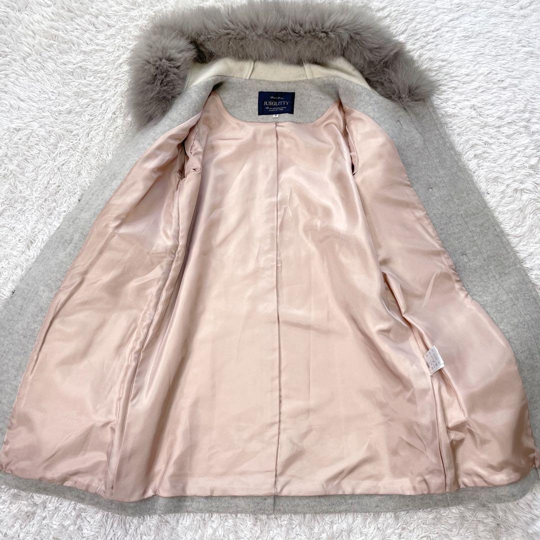 極美品✨️ジャスグリッティー 金具 牛革 ダッフルコート フォックスファー