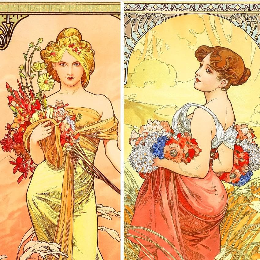 ☆新品ミュシャ 限定300部版画 連作『春夏秋冬』4作品セット 財団