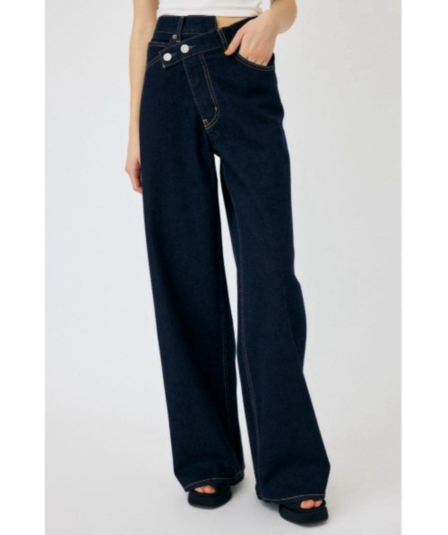 【美品】MOUSSY CROSS WAIST WIDE ストレート２