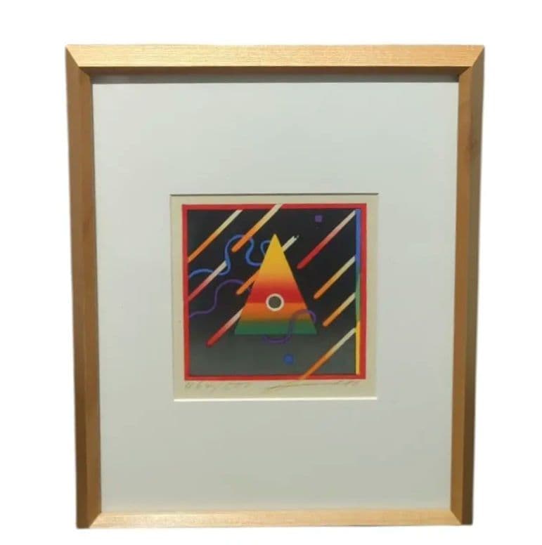 黒崎彰 手摺 木版画 【小さな あぶのく】 流れ星 直筆サイン 額装 元箱