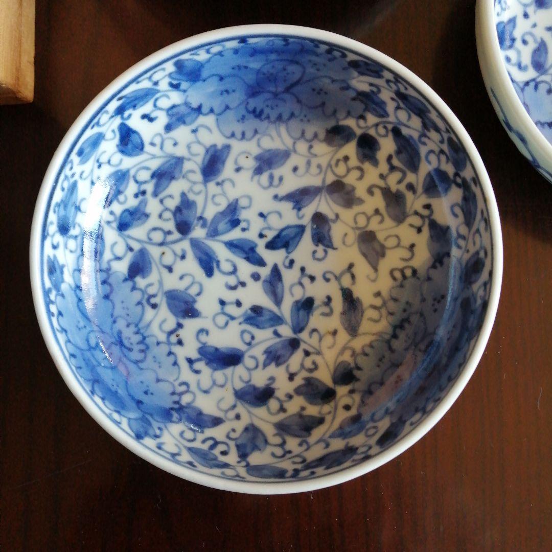 古伊万里 染付花唐草皿 5枚 12.4cm 江戸後期 - メルカリ