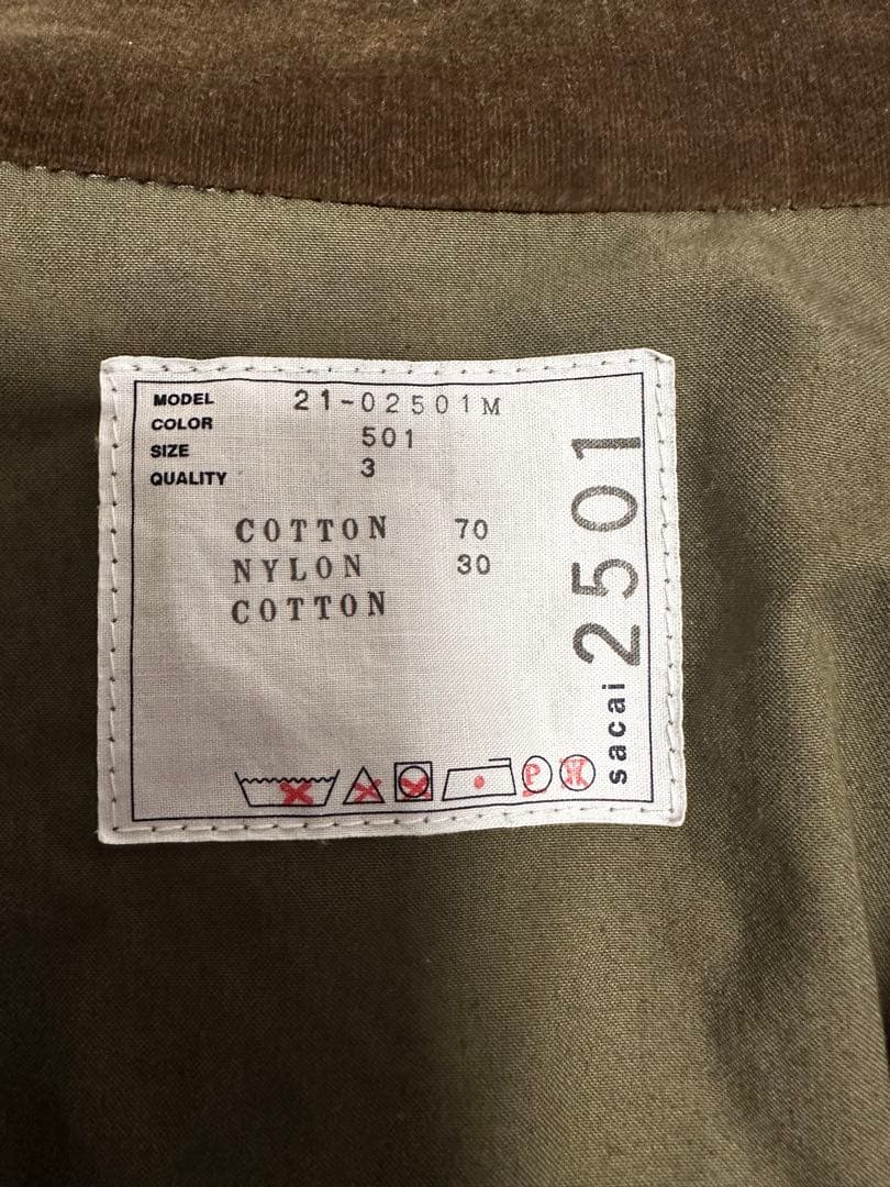 sacai 21ss ブルゾン ミリタリー ジャケット サイズ3