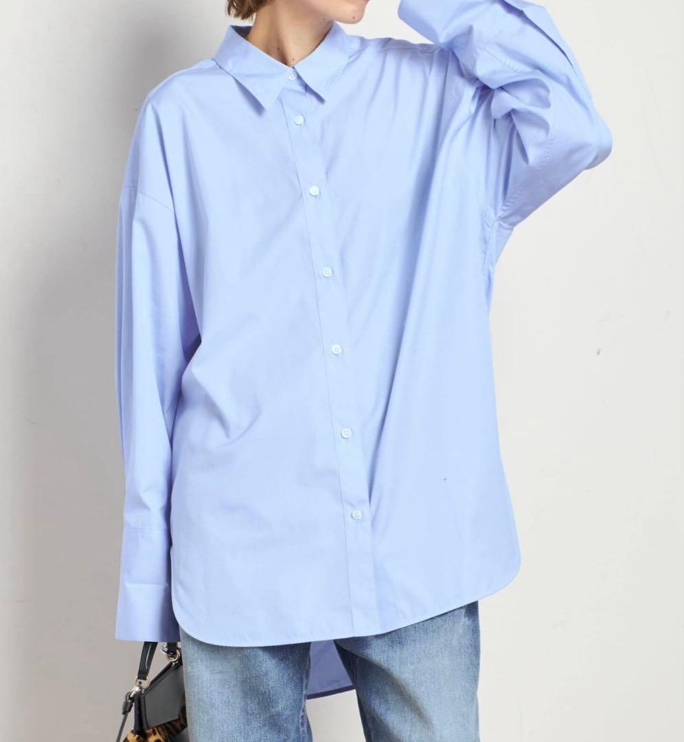 25AW★AP STUDIO★スーピマコットンシャツ　サックスブルー