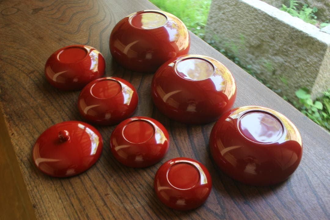 デッドストック！極上塗分け漆の美しい応量器＆蓋揃いセット（検輪島塗