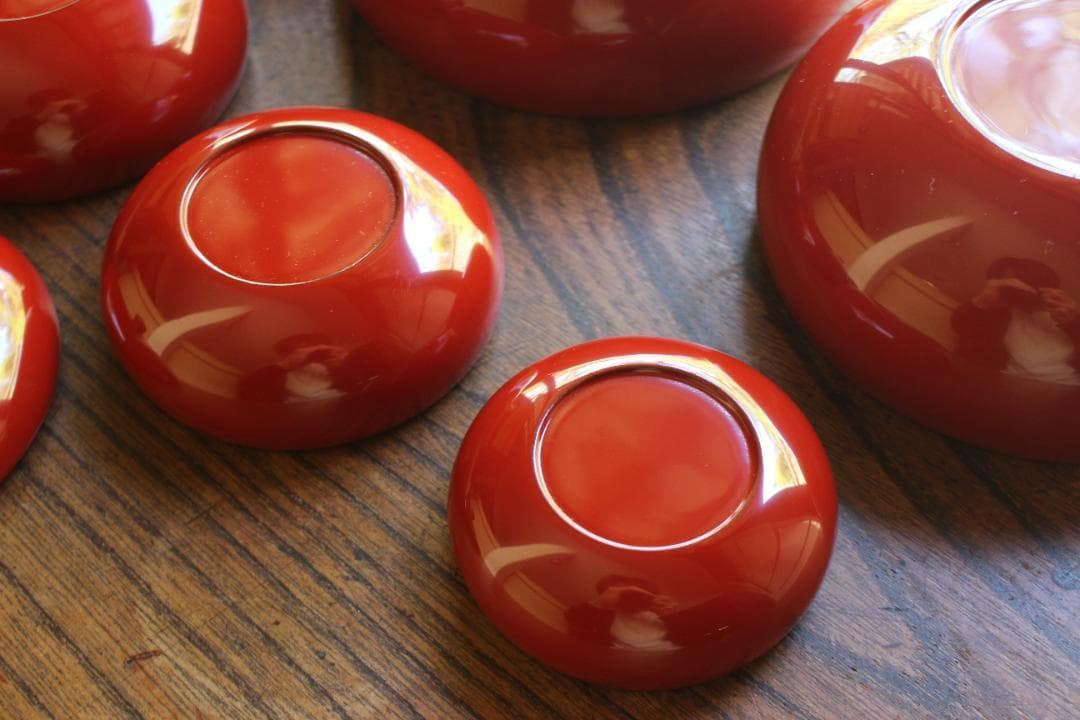 デッドストック！極上塗分け漆の美しい応量器＆蓋揃いセット（検輪島塗