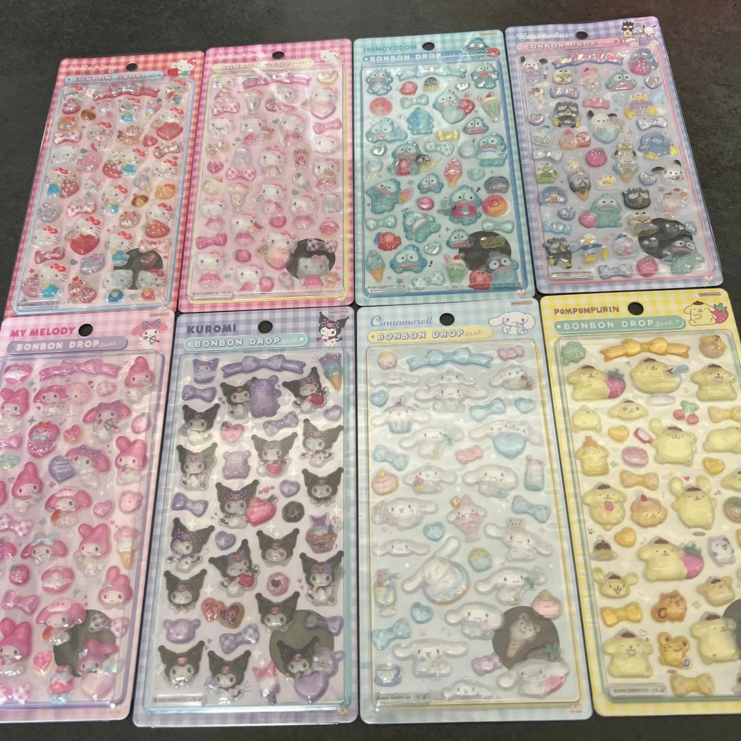 正規品 サンリオ 第二弾 8種 ボンボンドロップシール コンプリート