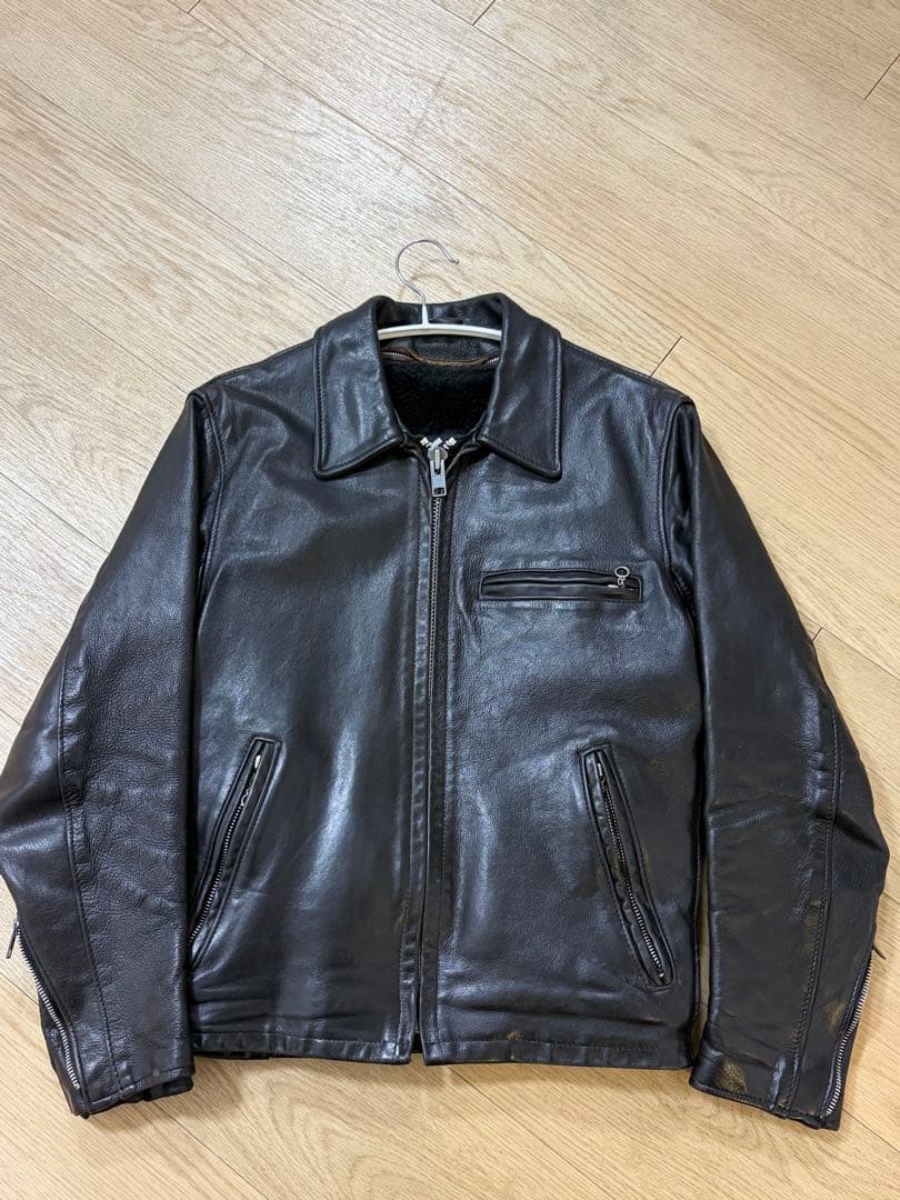 SCHOTT 642VS ライダースジャケット レザー ボアライナー付き 34黒 SCHOTT シングルライダースジャケット 34 黒 ショット 642 ライナー