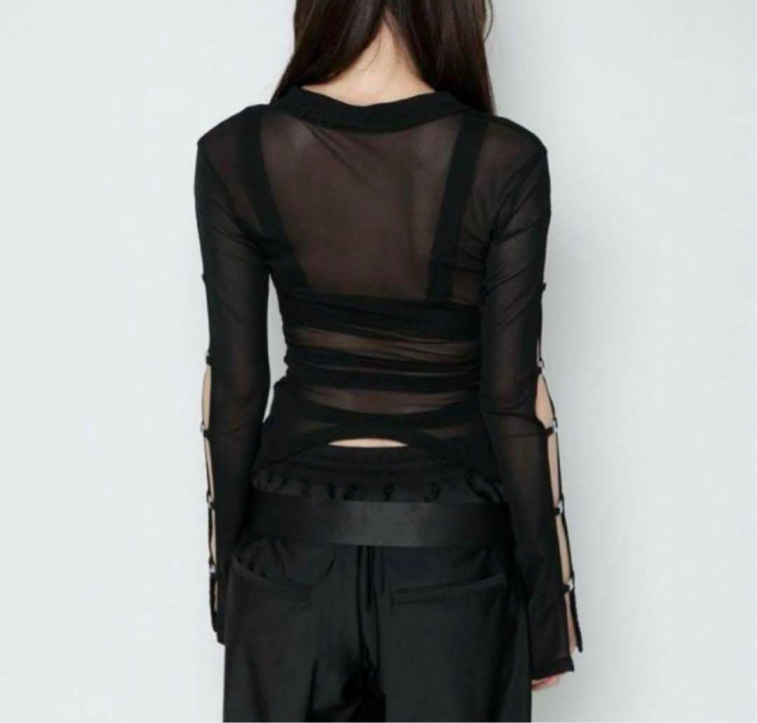 meltthelady sheer hook tops black - メルカリ