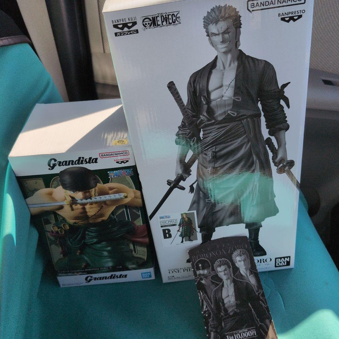 ワンピース ゾロ B賞半券付き、グランドディスタのゾロセット