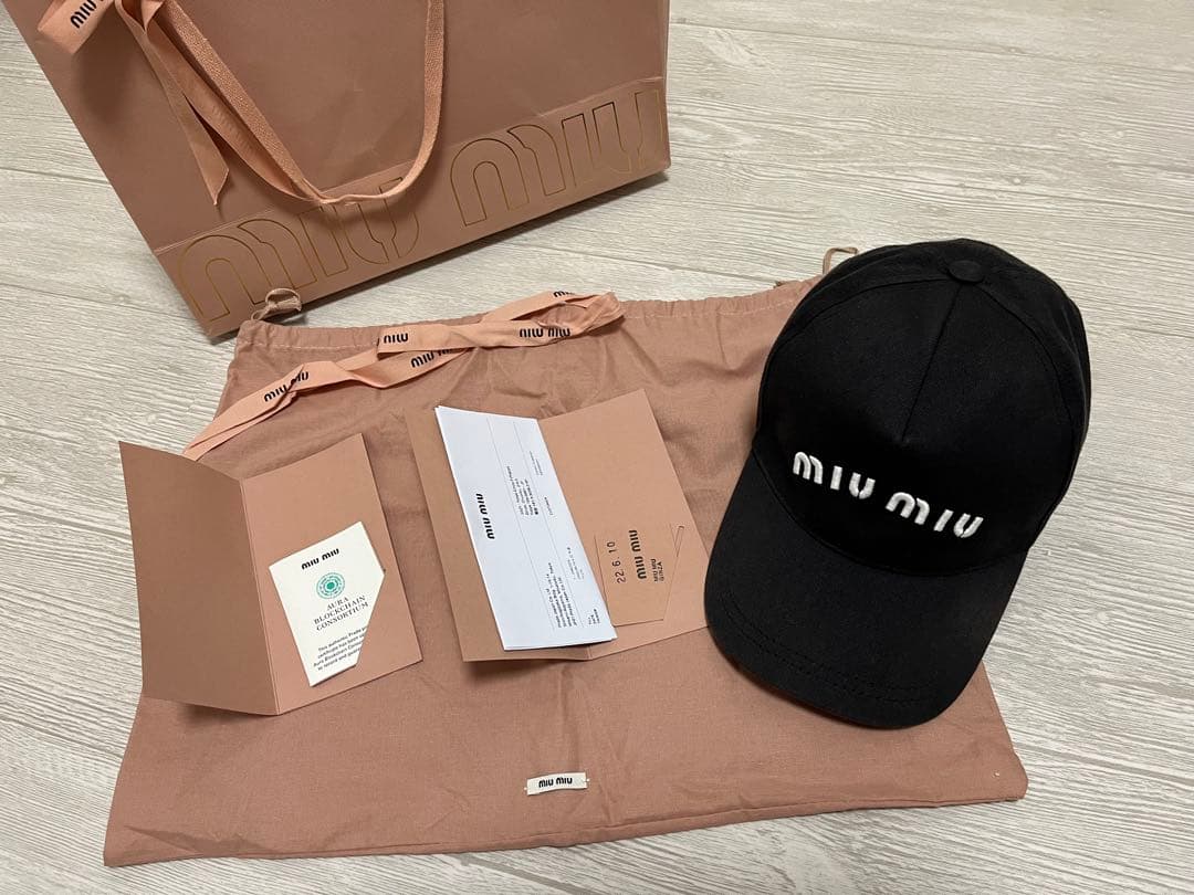miumiu コットンベースボールキャップ　S
