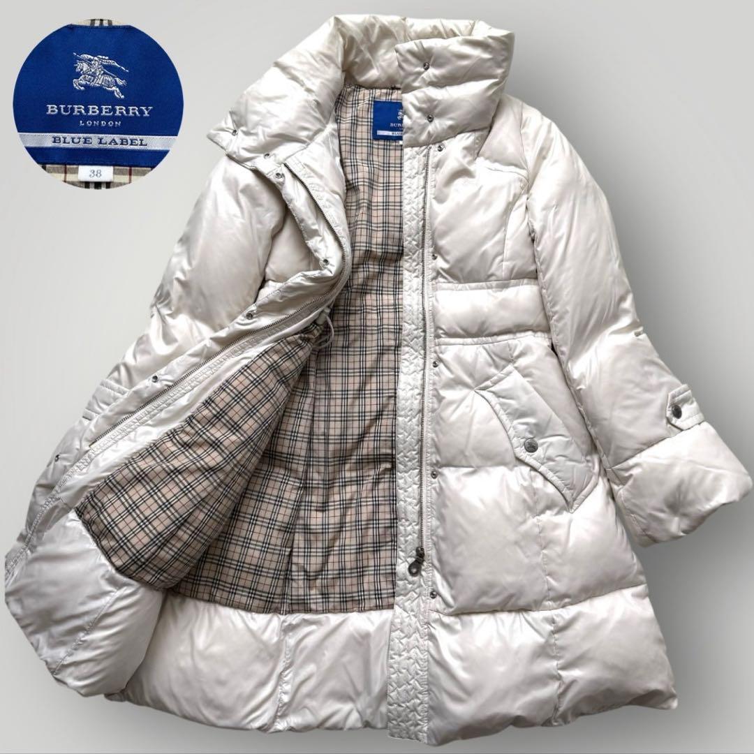 美品 バーバリーブルーレーベル ロング ダウンコート ノバチェック