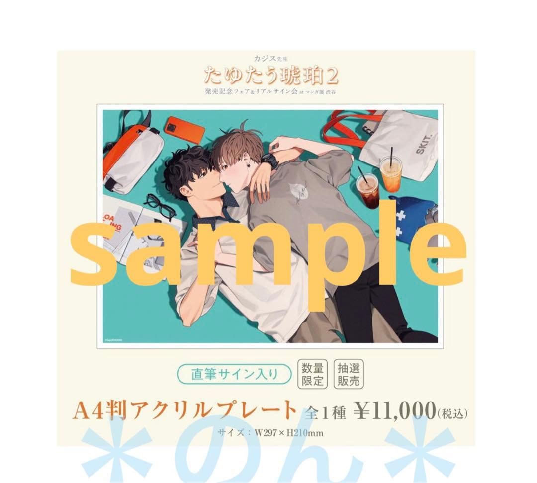 カジス たゆたう琥珀2 直筆サイン入り A4 アクリルプレート 発売記念フェア