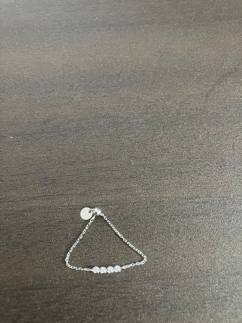 18Kホワイト　チェーンリング　天然ダイヤモンド　サイズ調整可能 楽天市場】K18ホワイトゴールド 天然ダイヤ0.05ct スライド