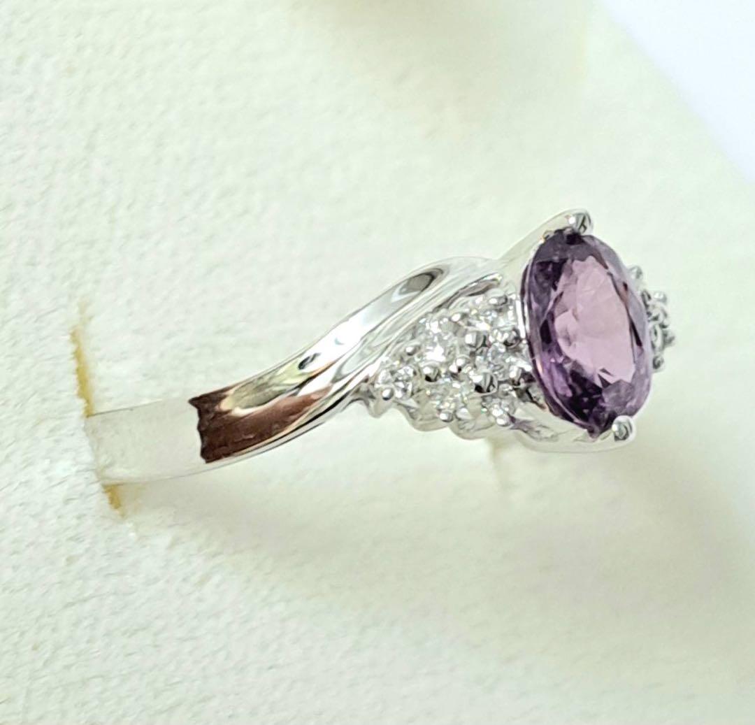 EB11 K14刻印　紫色　オーバルカット　リング　2.4g 指輪　パープル