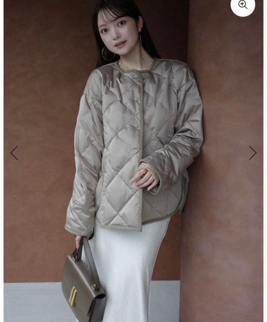 anuans taion コラボ　ミドルダウン　ベージュ TAION×anuans】ストールセットミドルダウン