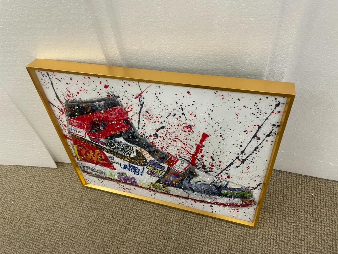 水晶絵 NIKE ナイキ スニーカー アートパネル 絵 絵画 額絵 額縁
