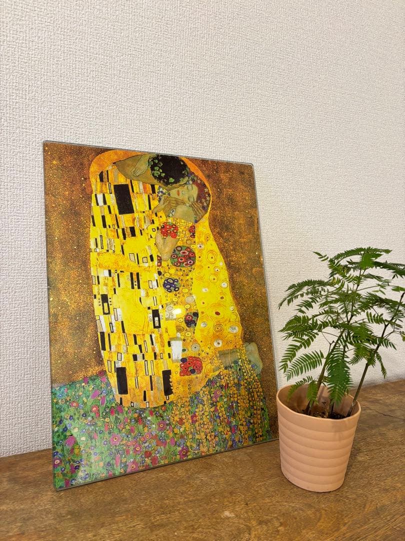 アートパネル　接吻 グスタフ・クリムト ガラス板アートプリント　インテリア Amazon.co.jp: Gustav Klimtグスタフ・クリムト《接吻》 ポスター