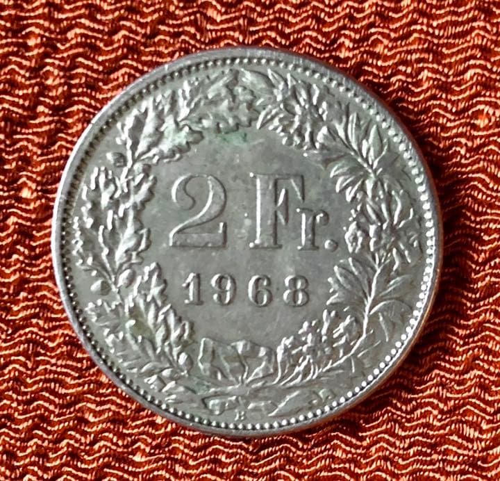 1968年 スイス 2フラン硬貨 - メルカリ