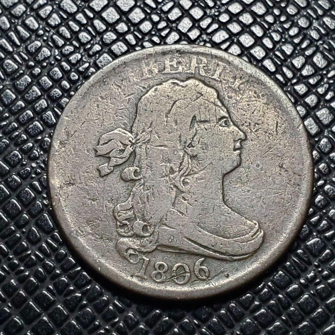 1117.　激レア　年代物　1806年　アメリカ　ドレイブパスト　ハーフセント