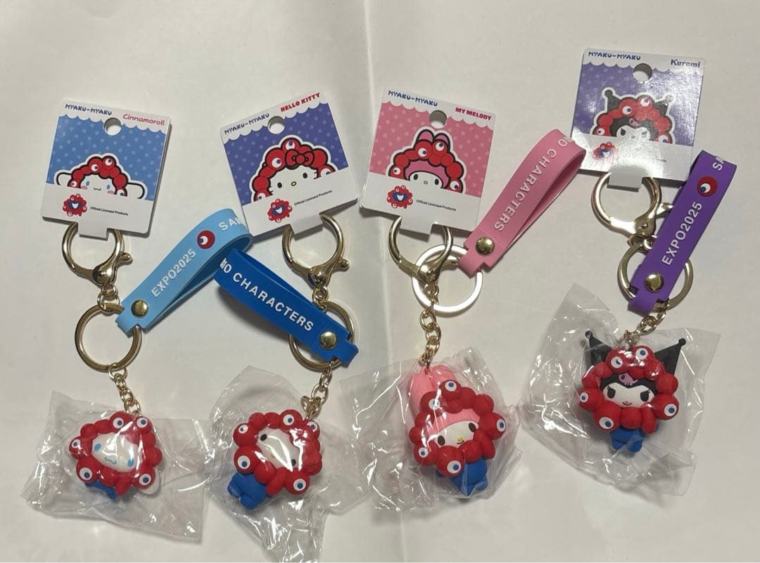 大阪万博 ミャクミャク×サンリオ 4点ストラップ