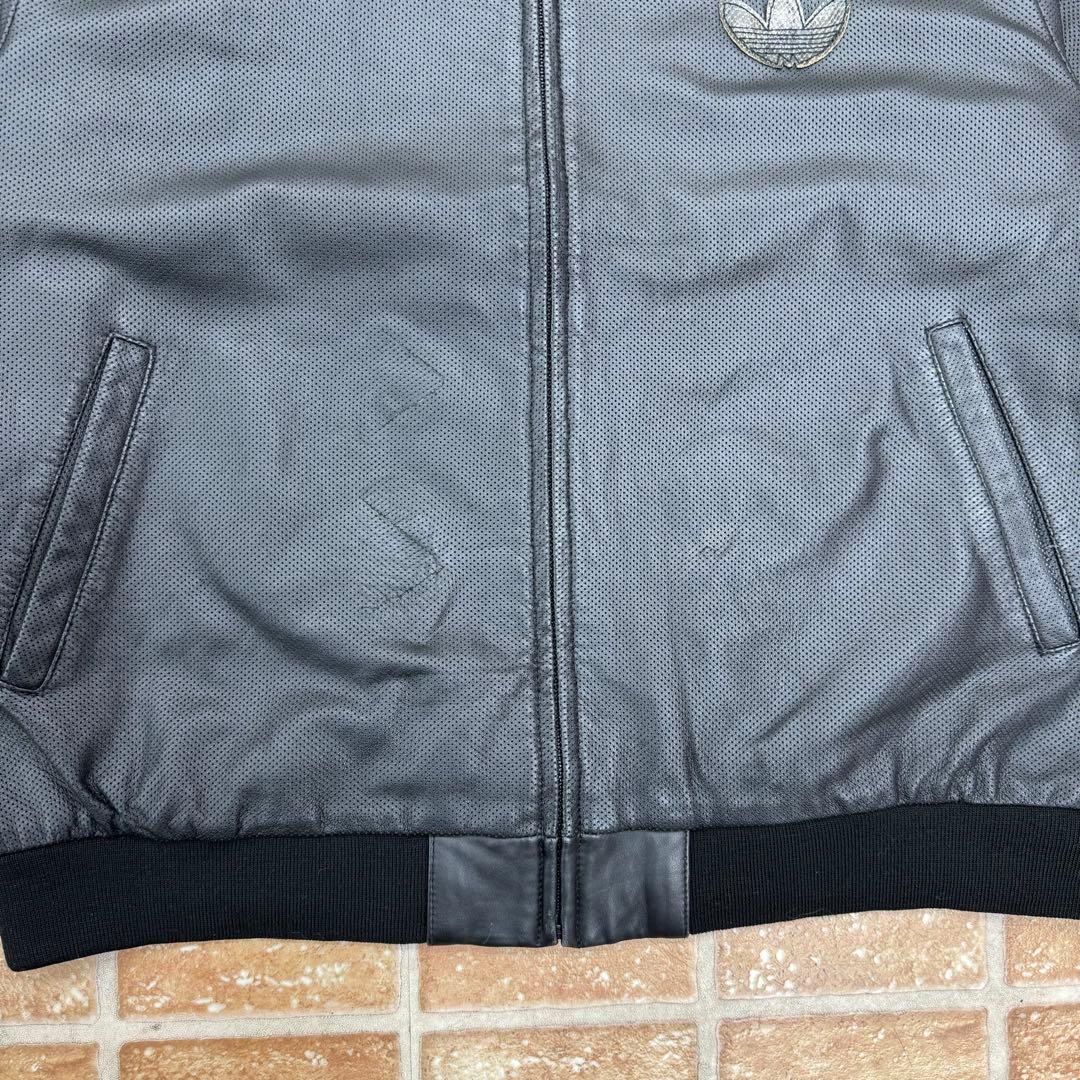 80s 万国旗タグ adidas ATP レザージャケット XL パイソン柄 黒 - メルカリ