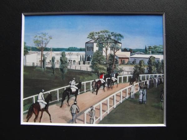 中西 利雄、優駿出場、新品額装付、画集画、状態良好