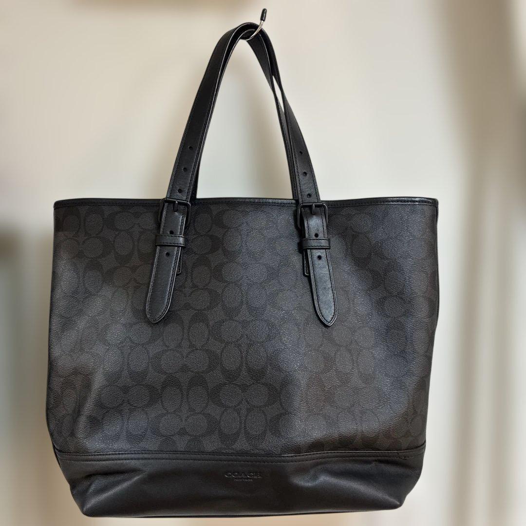 COACH ブラック レザートートバッグ　　ビジネスバッグ