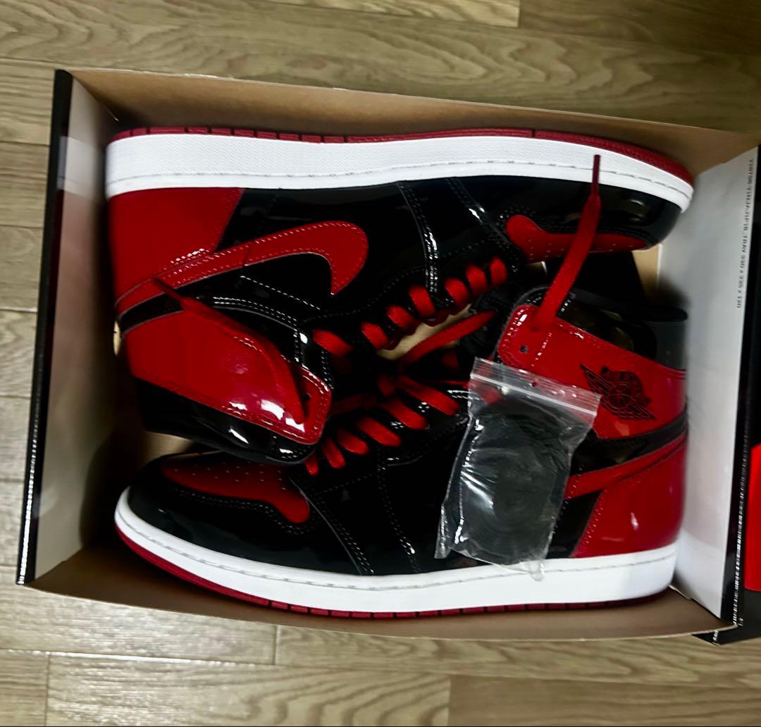 靴 Nike Air Jordan High OG Patent Bred 30cm