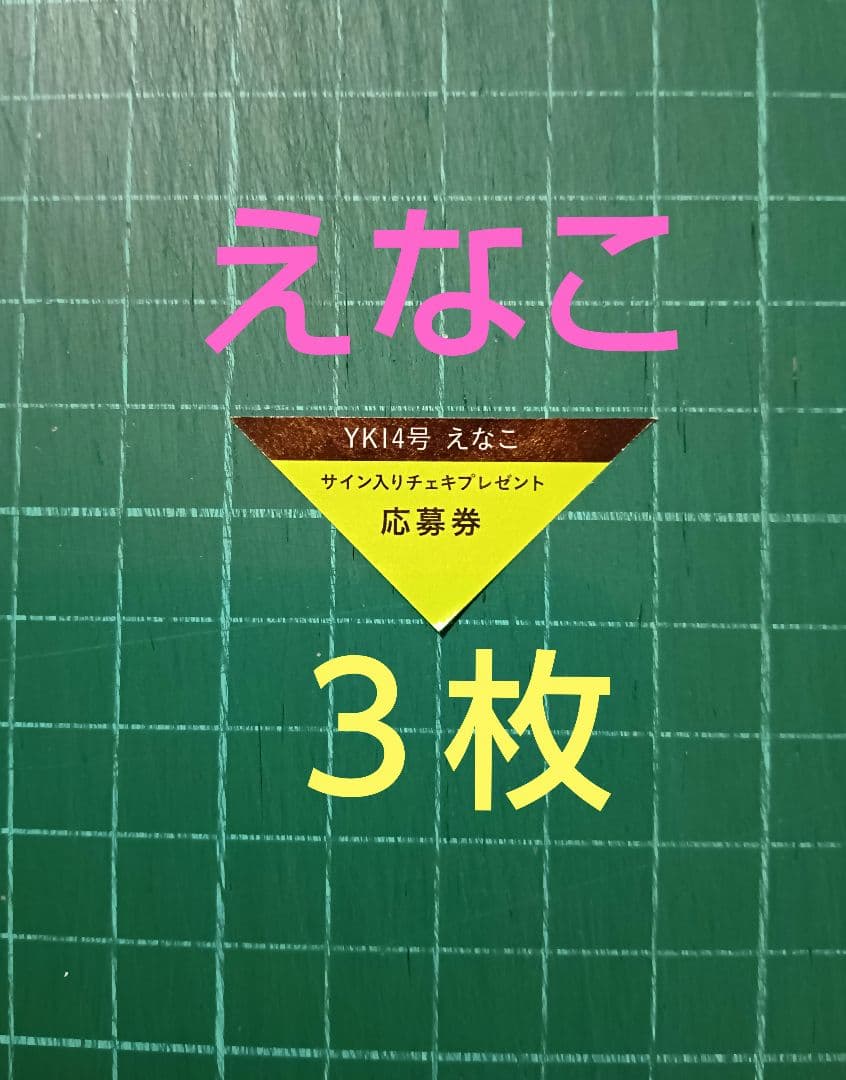 3枚 応募券 えなこ 直筆サイン入りチェキ 抽プレ ヤングキング14号